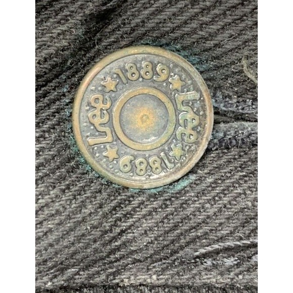 Vtg Lee 1889 Denim Jeans Men's 40 X 30 Black Half Wayzz Calouge Art Tagged Pants - Picture 9 of 16